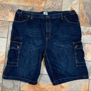 Liberty Blues 48” Big blue denim cargo shorts.